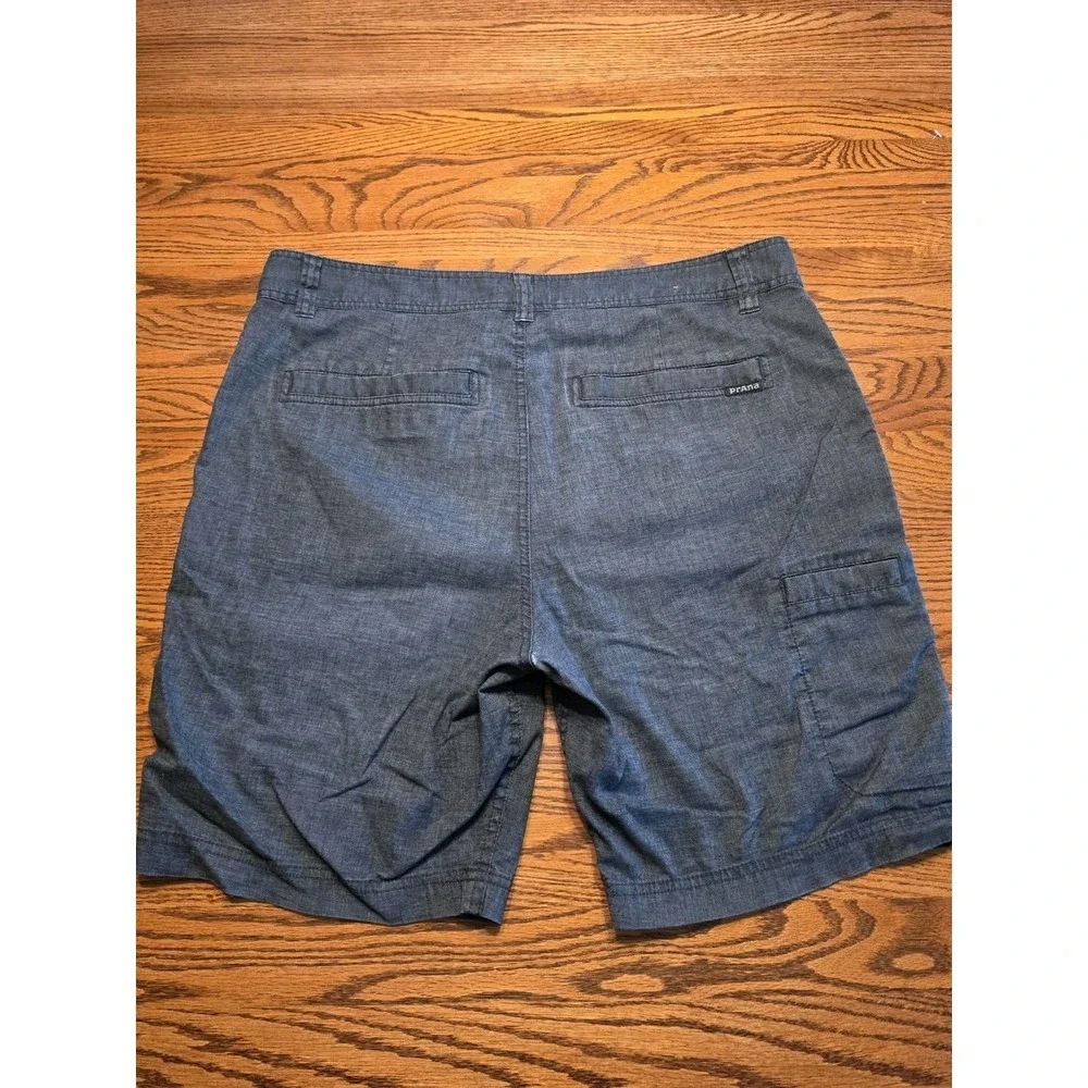 Prana Furrow Shorts Mens SZ 34 Blue Gray Casual Walking Hiking Cargo Outdoor 8